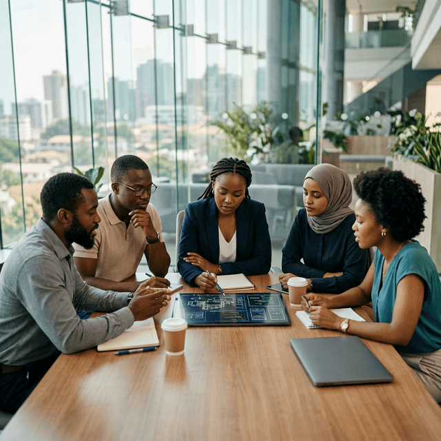 African builders collaborating
